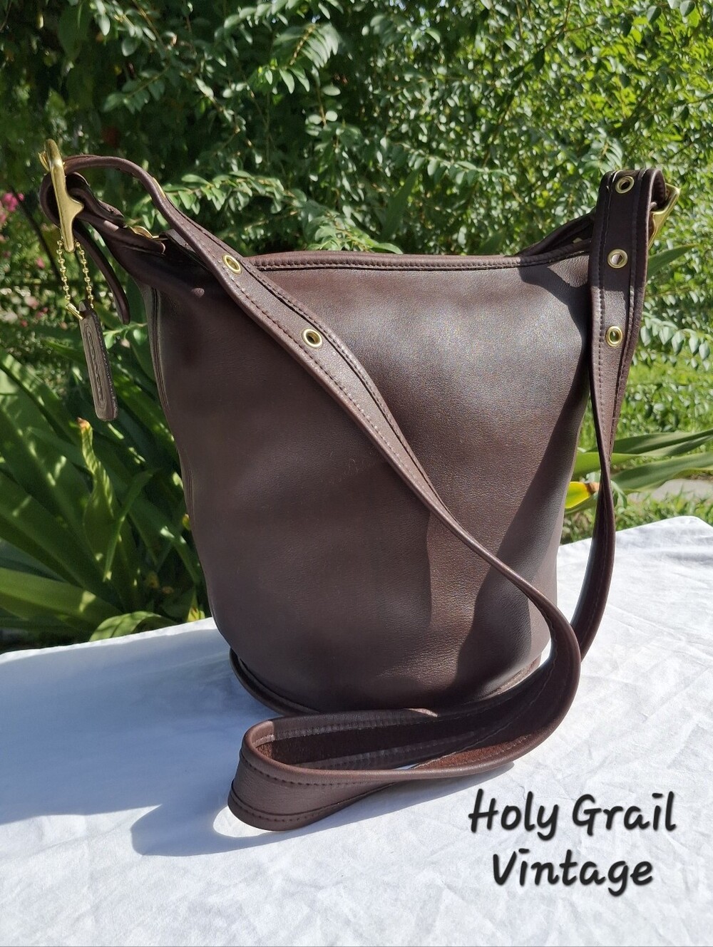 VTG 1998 Coach Brown Glove-Tanned Leather Helen Berg's Legacy Duffle Sac #9953